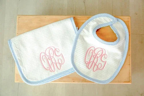 Baby Bib and Burp Rag Set